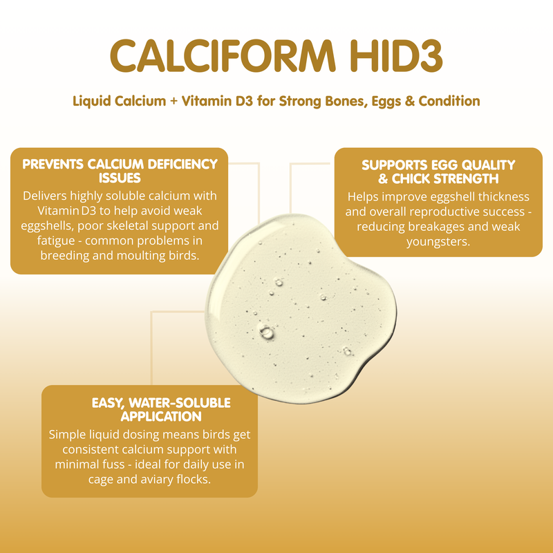 NEW CALCIFORM HiD3 Liquid Calcium for Cage & Aviary Birds