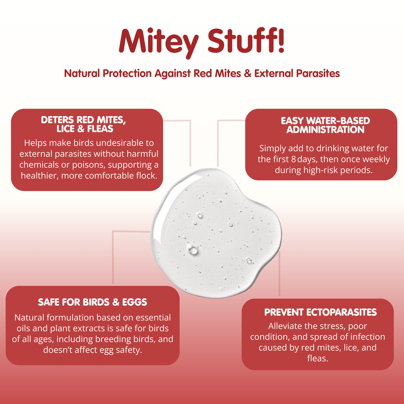 Mitey Stuff! Red Mite Liquid Supplement for Chickens
