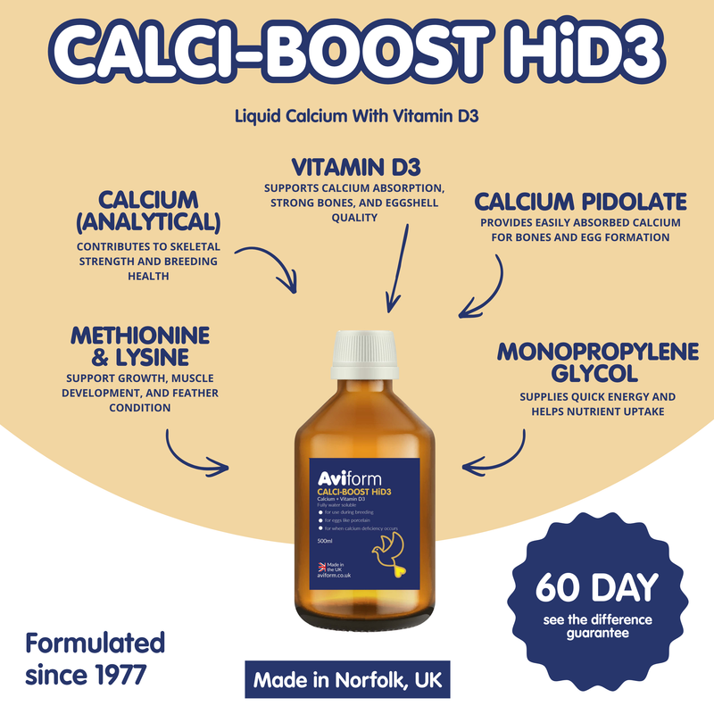 NEW CALCI-BOOST HiD3 New Formula Liquid Calcium for Racing Pigeons