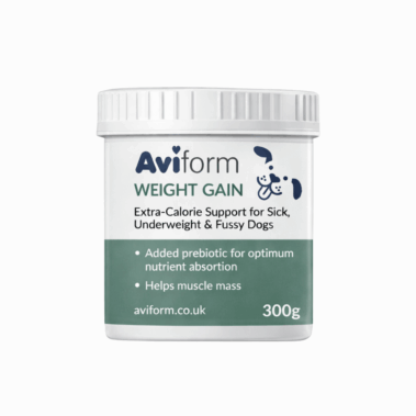 Image of a 300g pot of Aviforms Weight Gain for Dogs